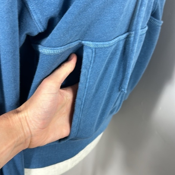 Free People Movement Blue Believe it Lace Up Hoddie Cropped Sweatshirt XS - Picture 8 of 10